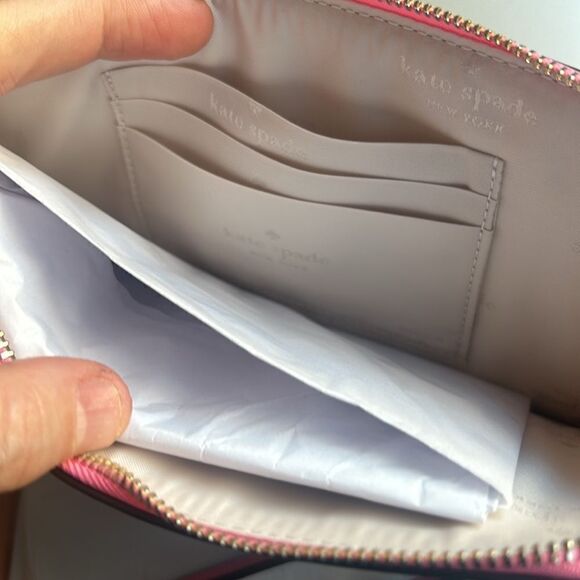 Kate Spade Lucy Medium L-Zip Saffiano Leather Wristlet Blossom Pink KD546 - Picture 6 of 6